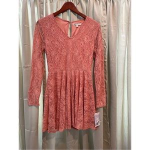 Peach Long Sleeve Dress